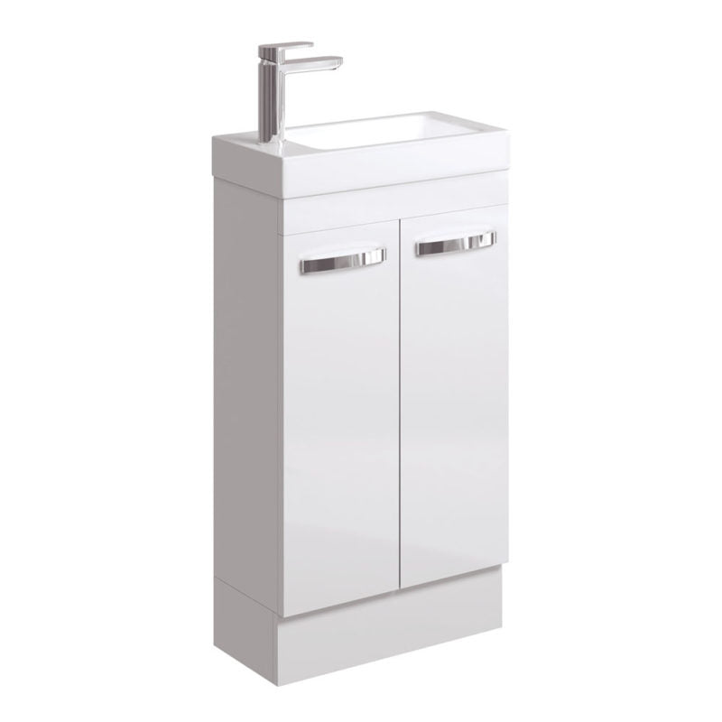 DENZEL 450 Gloss White Vanity On Kick 1TH No Overflow
