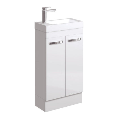 DENZEL 450 Gloss White Vanity On Kick 1TH No Overflow