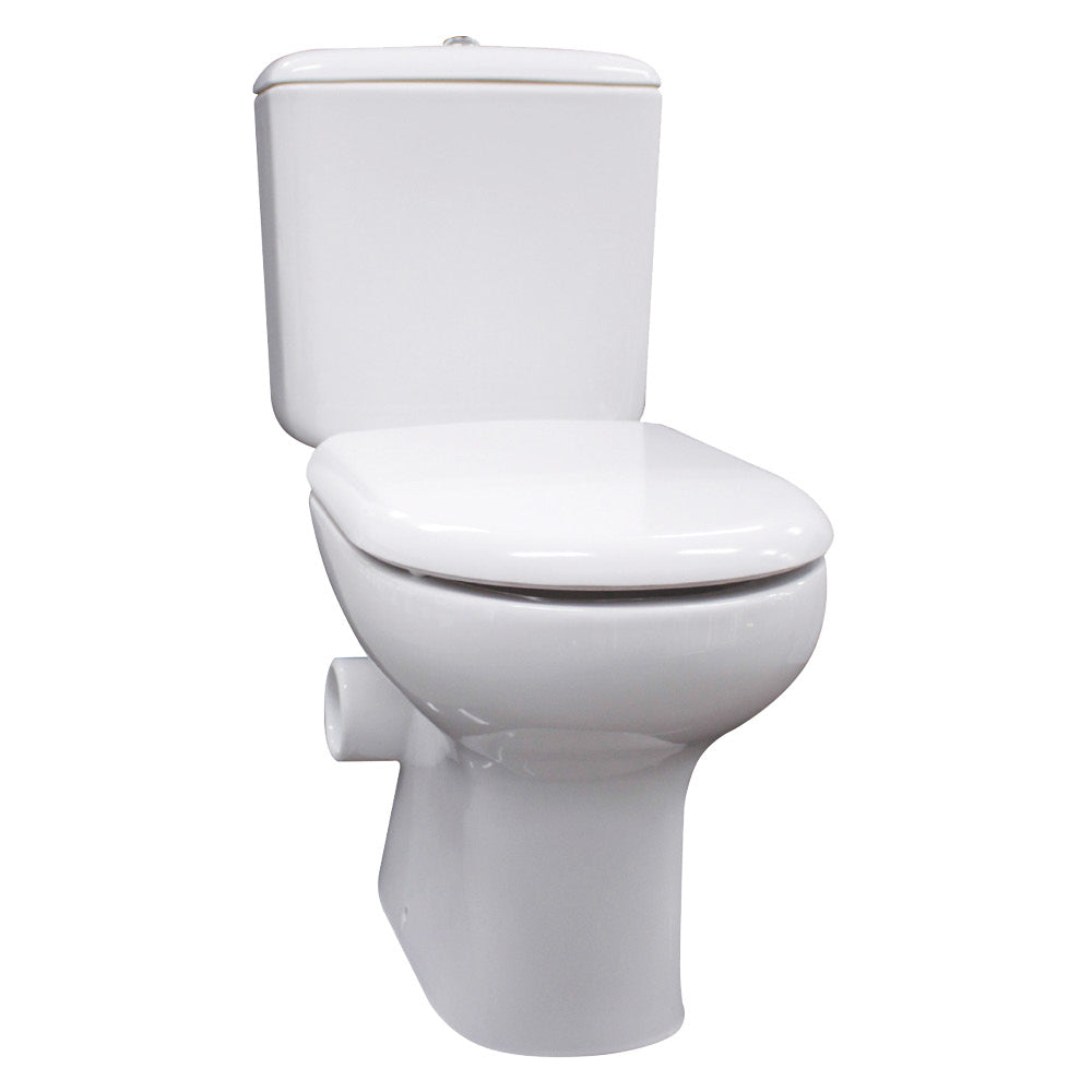 RAK Liwa White Close-Coupled Toilet Suite, Left Skew Trap