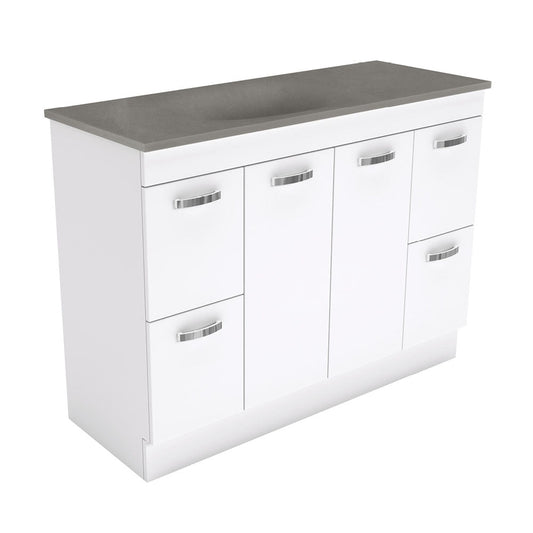 SATORI UNICAB 1200 Gloss White Vanity On Kick