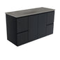 SATORI FINGERPULL 1200 Satin Black Vanity Wall Hung