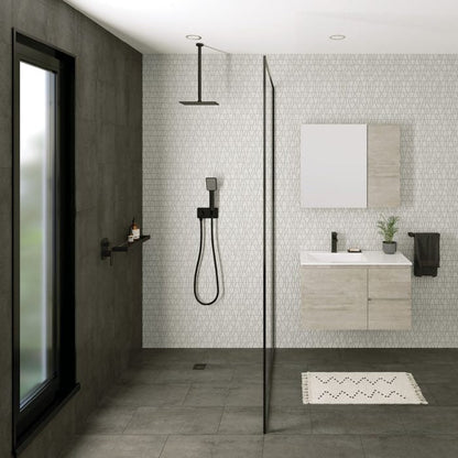 Round 300mm Shower Dropper Matte Black