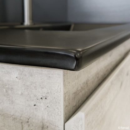 DOLCE Matte Black 1200 EDGE SCANDI OAK Vanity Wall Hung 1TH