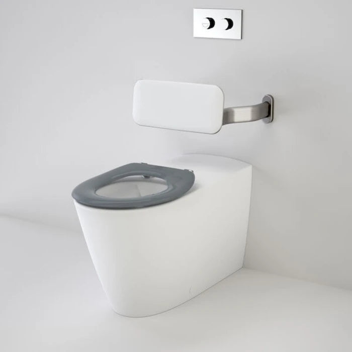 Caroma Care 800 Cleanflush Invisi Series II Wall Faced Suite with Backrest, Caravelle Single Flap Seat (GermGard) - Anthracite Grey