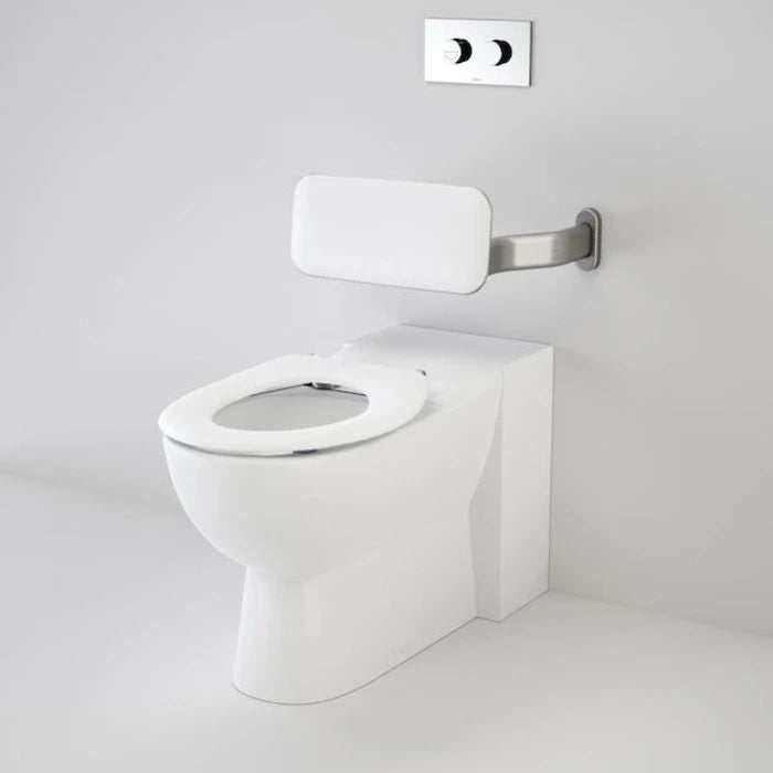 Caroma Leda Care Invisi Series II Wall Faced Suite with Backrest, Caravelle Single Flap Seat - White