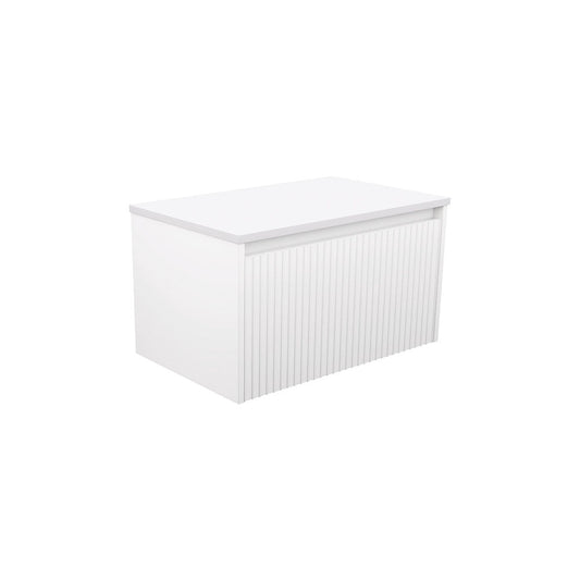 Alina Fluted Satin White 750 Wall-Hung Cabinet