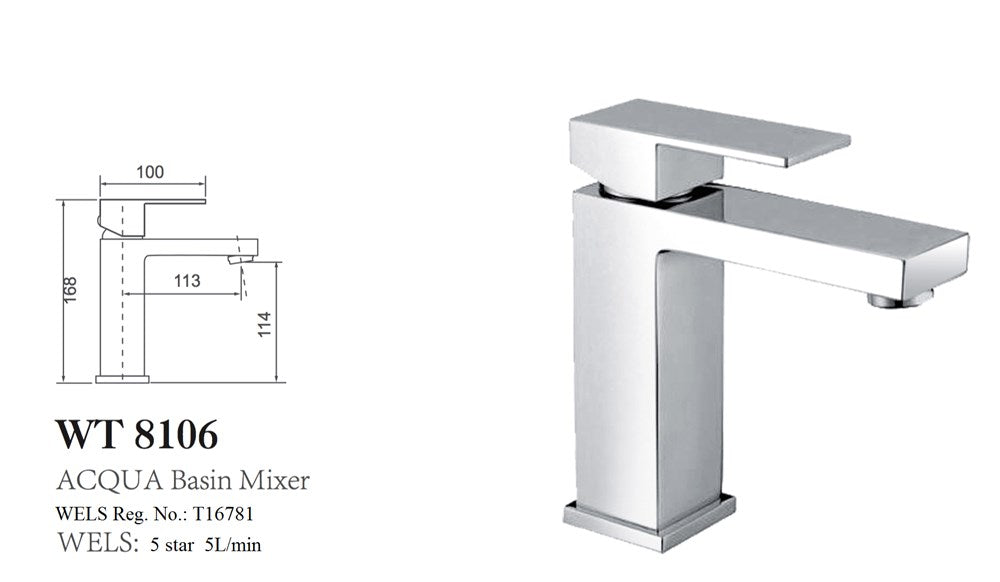 ACQUA Basin Mixer in Chrome