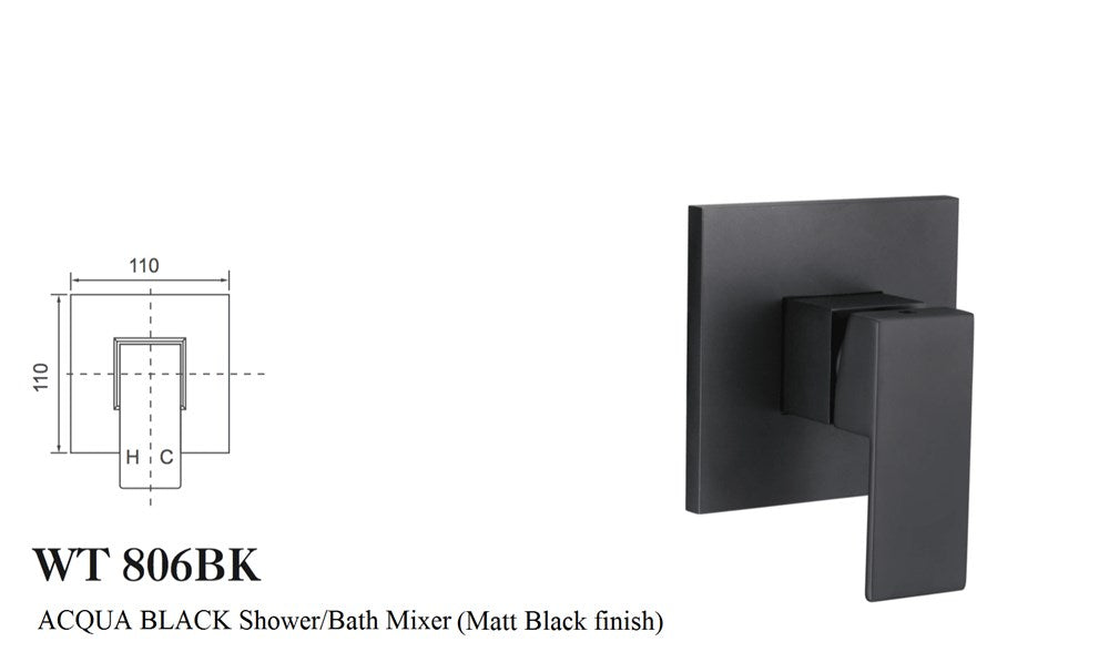 ACQUA BLACK SHower Mixer in Matte Black