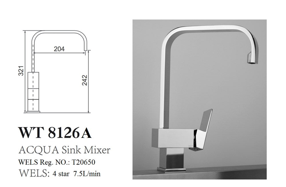 ACQUA Sink Mixer in Chrome