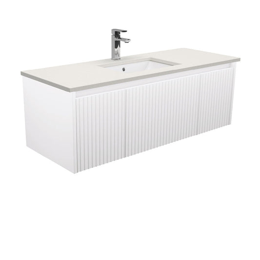 Sarah Roman Sand Undermount 1200 Alina Satin White Wall-Hung Vanity