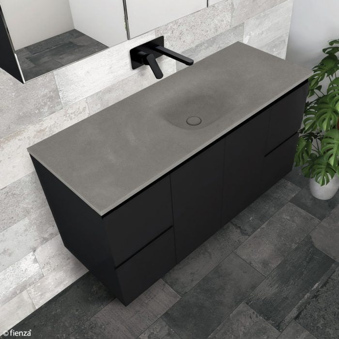 SATORI FINGERPULL 1200 Satin Black Vanity Wall Hung
