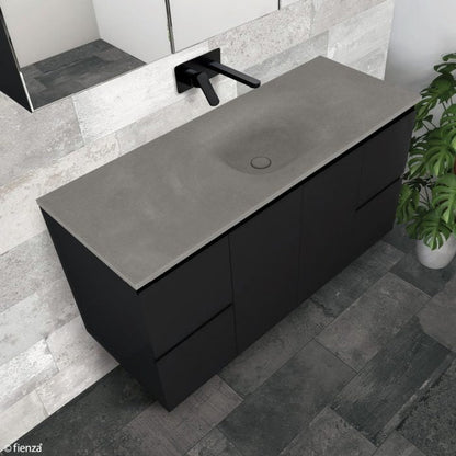 SATORI FINGERPULL 1200 Satin Black Vanity Wall Hung