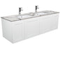 Sarah Calacatta Marble Undermount Double Bowl 1500 Mila Wall-Hung Vanity