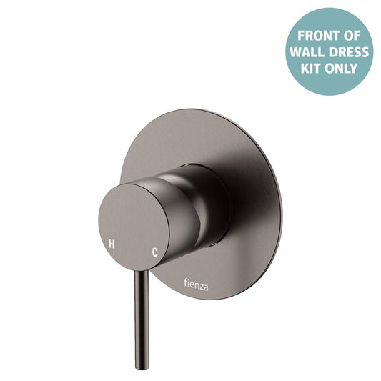 Kaya Wall Mixer Dress Kit, Large Round Plate, Gun Metal