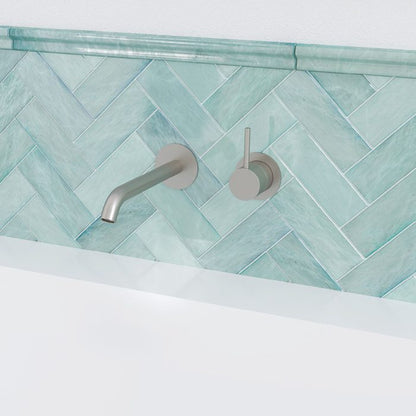KAYA UP Basin/Bath Mixer 160mm Outlet Set Brush Nickel Round Plates