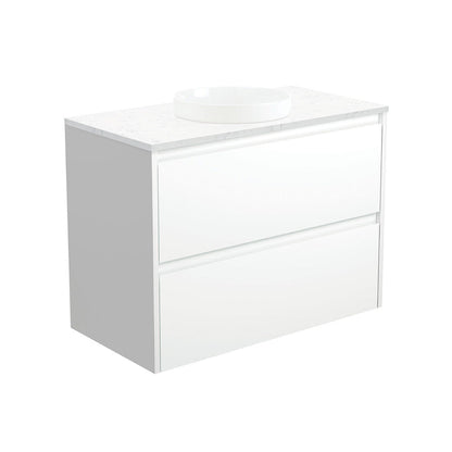 REBA Semi Inset BIANCO AMATO 900 Satin White Vanity Wall Hung NTH
