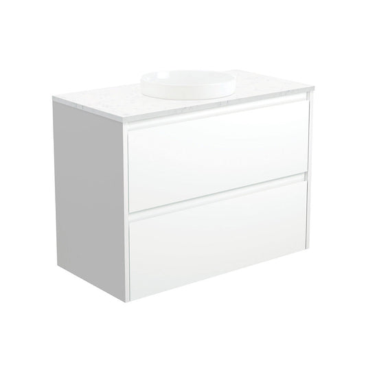 REBA Semi Inset BIANCO AMATO 900 Satin White Vanity Wall Hung NTH