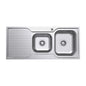 TIVA 1080 Kitchen Sink Right 1.75 Bowl & Drainer Topmount 19L-12L 1TH 1080x480x180mm