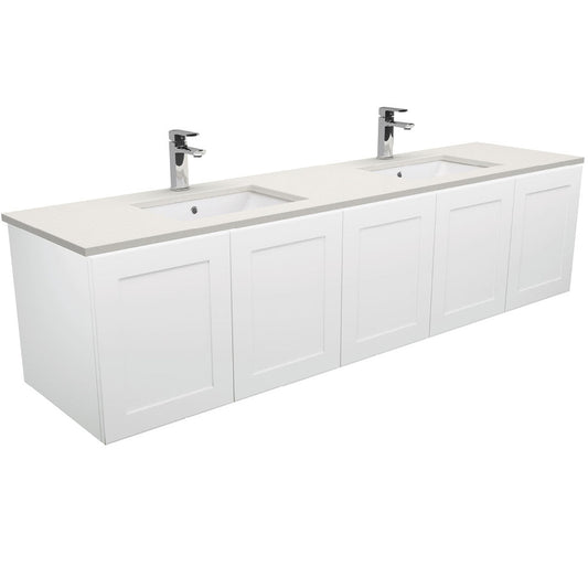 Sarah Roman Sand Undermount Double Bowl 1800 Mila Wall-Hung Vanity