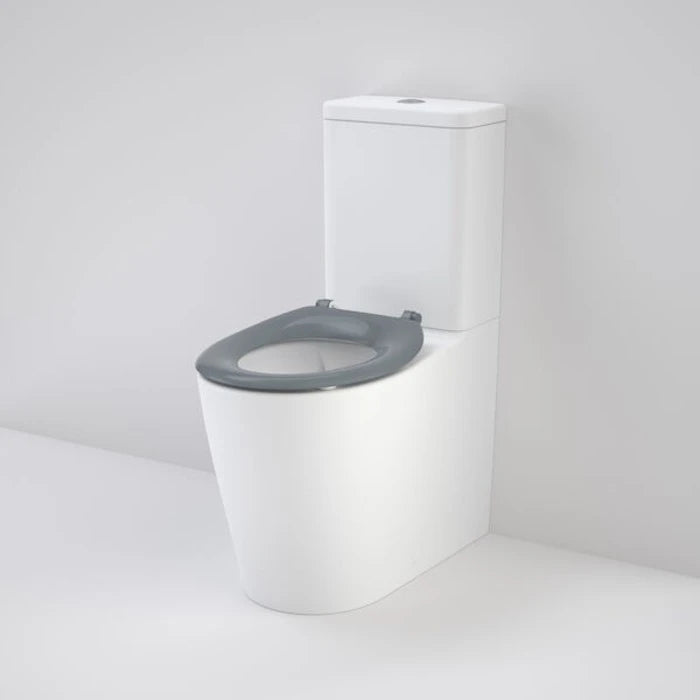 Caroma Care 660 Ambulant Cleanflush Easy Height BE Suite with Single Flap Seat - with GermGard - Anthracite Grey