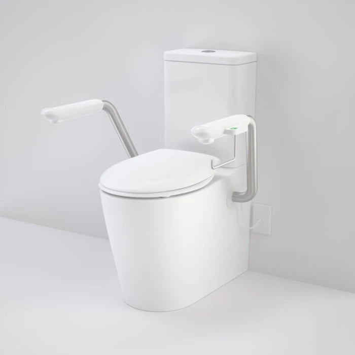Caroma Care 660 Cleanflush WFCC Easy Height BI Suite with Nurse Call Armrest Left and Double Flap Seat - White