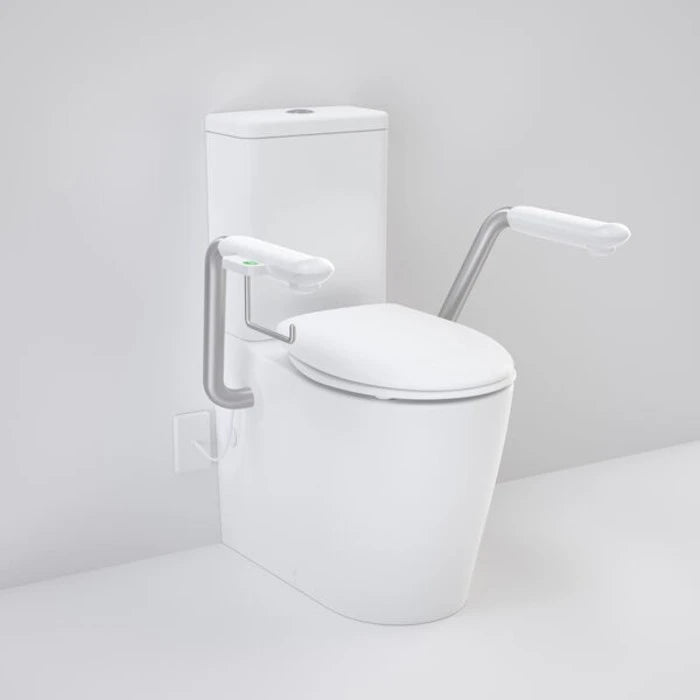 Caroma Care 660 Cleanflush WFCC Easy Height BI Suite with Nurse Call Armrest Right and Double Flap Seat - White