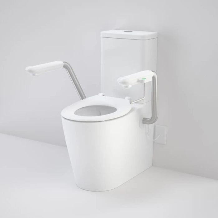 Caroma Care 660 Cleanflush WFCC Easy Height BI Suite with Nurse Call Armrest Left and Single Flap Seat - White