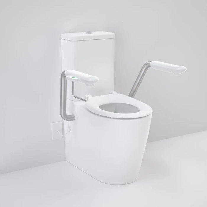 Caroma Care 660 Cleanflush WFCC Easy Height BI Suite with Nurse Call Armrest Right and Single Flap Seat - White