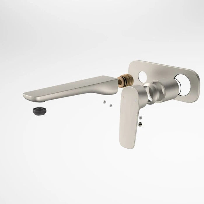 Caroma Contura II Wall Basin/Bath Mixer 180mm - Trim Kit - Brushed Nickel