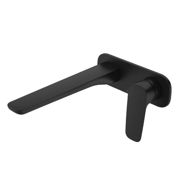 Caroma Contura II Wall Basin/Bath Mixer 220mm Lead Free Matte Black