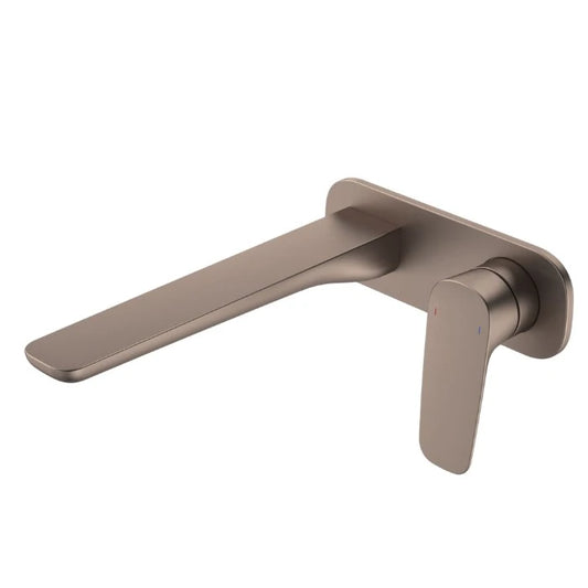 Caroma Contura II Wall Basin/Bath Mixer 220mm Lead Free Brushed Bronze