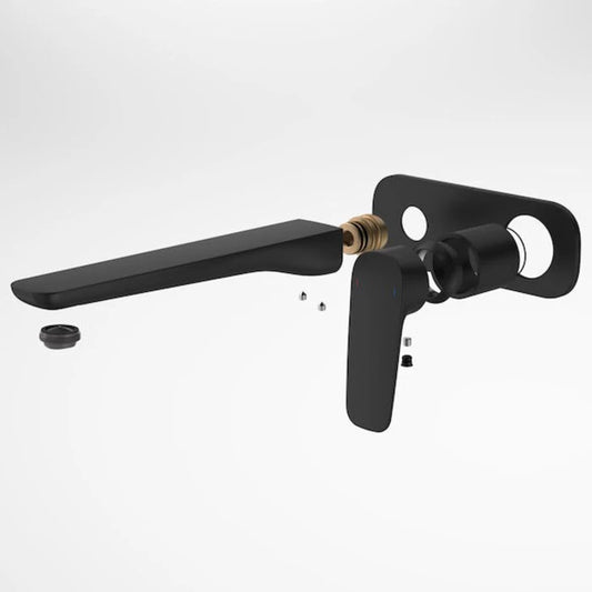 Caroma Contura II Wall Basin/Bath Mixer 220mm - Trim Kit - Matte Black