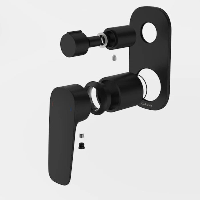 Caroma Contura II Bath/Shower Mixer with Diverter - Trim Kit - Matte Black