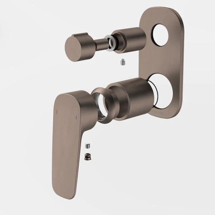 Caroma Contura II Bath/Shower Mixer with Diverter - Trim Kit - Brushed Bronze