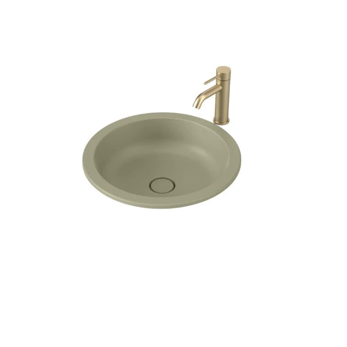 Caroma Liano II 440mm Round Under/Over Counter Basin Matte Green