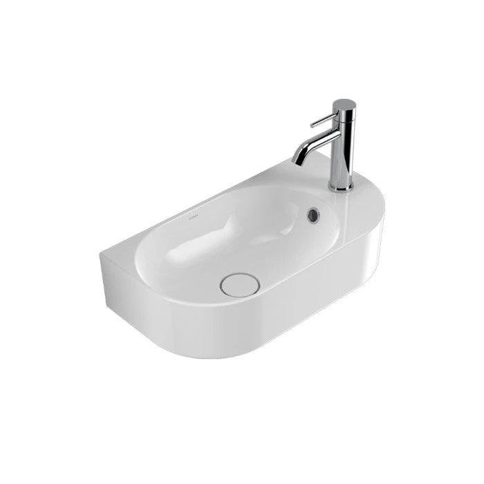Caroma Liano II Hand Wall Basin 1 Tap Hole with Overflow White
