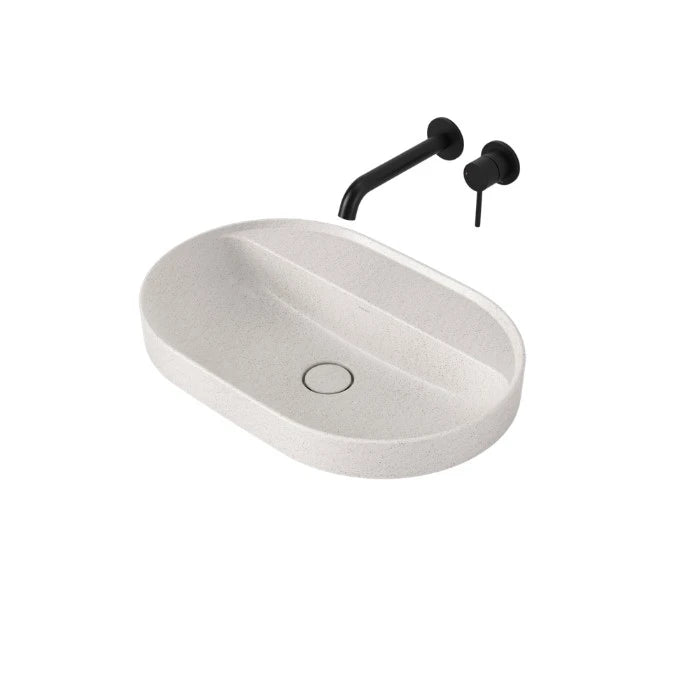 Caroma Liano II 600mm Pill Inset Basin with Tap Landing Matte Speckled