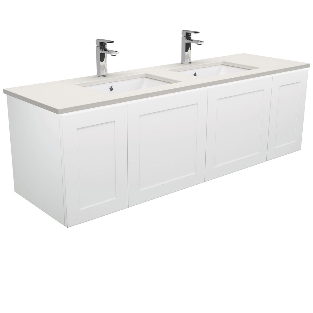Sarah Roman Sand Undermount Double Bowl 1500 Mila Wall-Hung Vanity