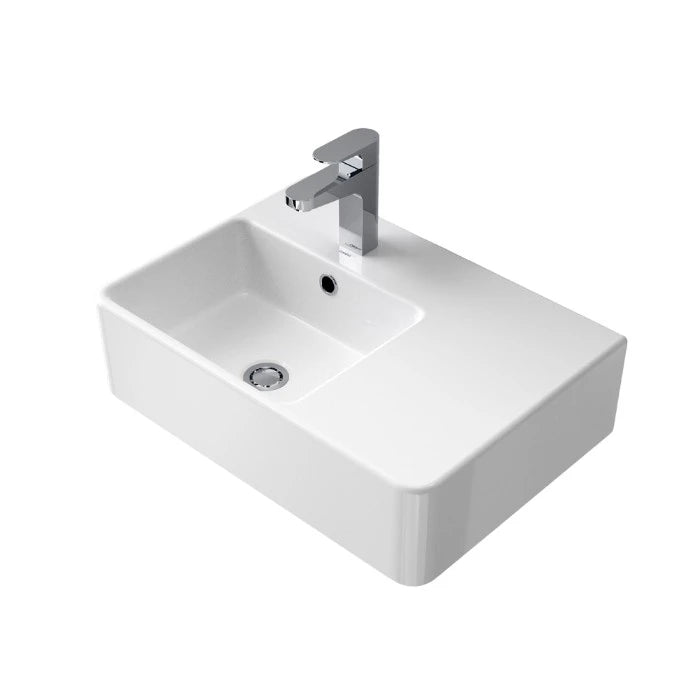 Caroma Cube Extension Wall Basin Right Hand Side Shelf 1 Taphole White