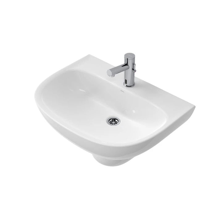 Caroma Care 600 Wall Basin (with Germgard) and 1 Taphole White