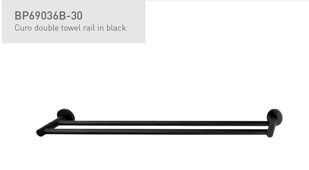 JESS 750mm Double Towel Rail in Matte Black