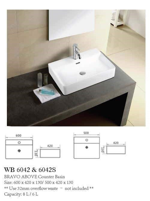 BRAVO 600 Above Counter Basin