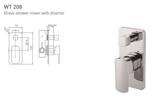 (DISCONTINUED) BRAVO Shower Mixer with Diverter