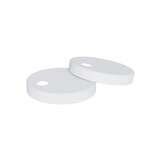 Toilet Seat Hinge Covers Pair Matte White for Standard Seat for Standard Seat