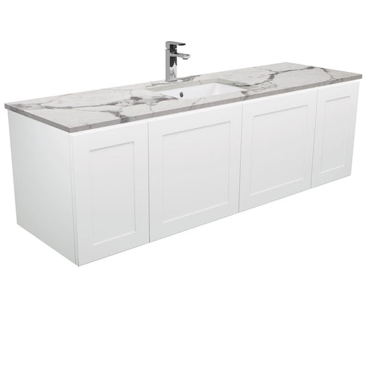 Sarah Calacatta Marble Undermount Single Bowl 1500 Mila Wall-Hung Vanity