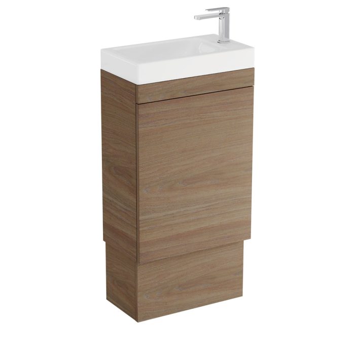 Riley Ensuite 450 Floor Standing Vanity, Denzel Basin-Top