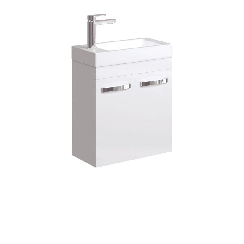 DENZEL 450 Gloss White Vanity Wall Hung 1TH No Overflow