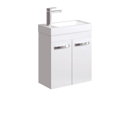 DENZEL 450 Gloss White Vanity Wall Hung 1TH No Overflow