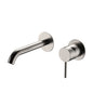 KAYA Basin/Bath Wall Mixer 160mm Outlet Set Brushed Nickel Round Plates