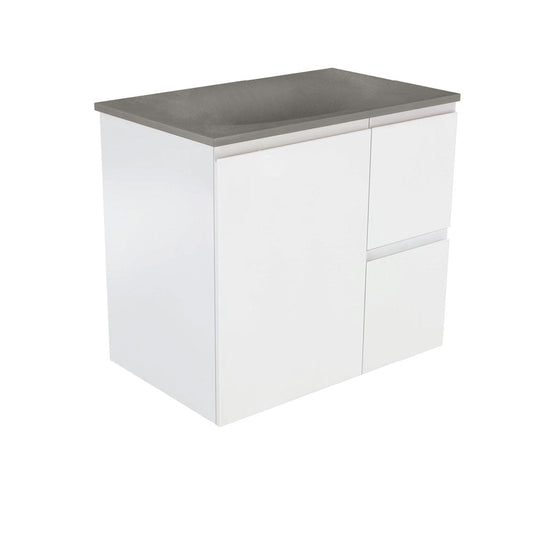 Satori Fingerpull 750 Satin White Wall-Hung Vanity